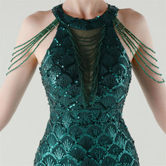 Sequined Fishtail Maxi Dress