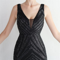 Sequin Fishtail Maxi Dress