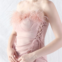 Strapless Slit Maxi Dress