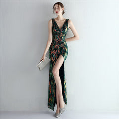 Sequined Split Maxi Dress