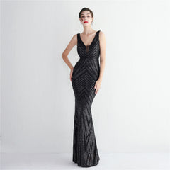 Sequin Fishtail Maxi Dress