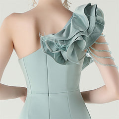 One-Shoulder Beaded Maxi Dress