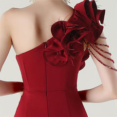 One-Shoulder Beaded Maxi Dress