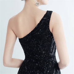 One-Shoulder Sequin Maxi Dress