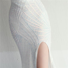 One-Shoulder Sequin Maxi Dress