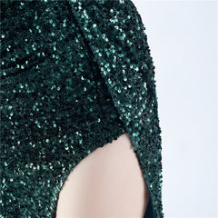 Ostrich Feather Sequined Maxi Dress