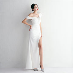 One-Shoulder Ruffle Maxi Dress