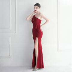 Ruffled One-Shoulder Maxi Dress