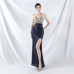 V-Neck Split Maxi Dress