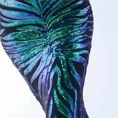 One-Shoulder Sequined Ostrich Feather Dress