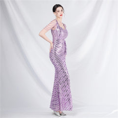 Sequin Split Maxi Dress