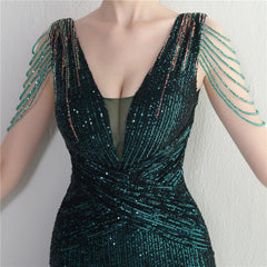 Sequined Fishtail Maxi Dress