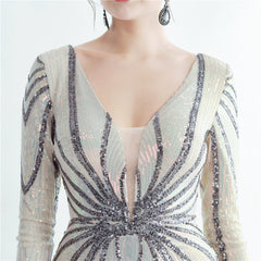 Sequin Feather Maxi Dress