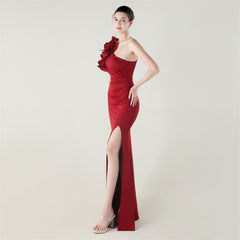 One-Shoulder Beaded Maxi Dress