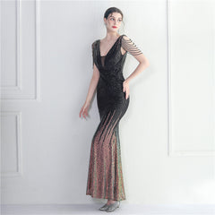 Sequined Fishtail Maxi Dress