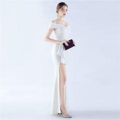 Off-Shoulder Maxi Split Dress