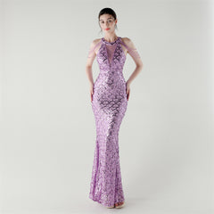 Sequined Fishtail Maxi Dress