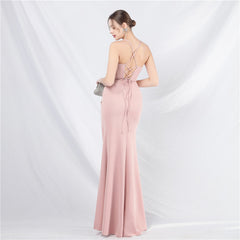 Backless Boned Camisole Split Maxi Dress