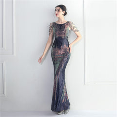 Sequined Fishtail Maxi Dress