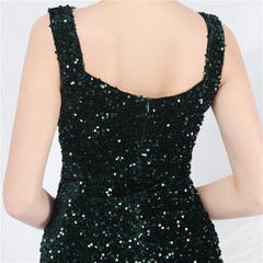 Sequined Beaded Ruched Bodycon Dress