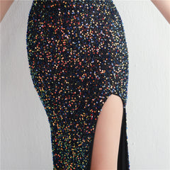 Sequined Split Maxi Dress