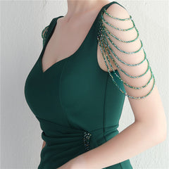 Beaded Fringe Split Maxi Dress