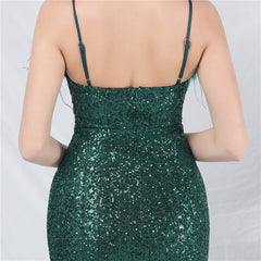 Ostrich Feather Sequined Maxi Dress