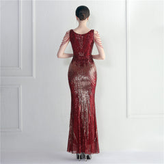 Sequined Fishtail Maxi Dress