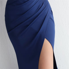 V-Neck Split Fishtail Maxi Dress