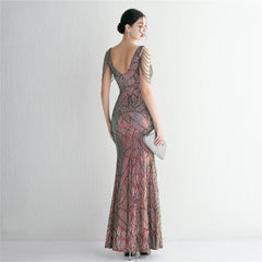 Sequined Fishtail Maxi Dress