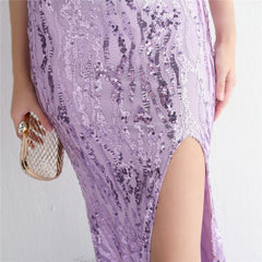 Sequined Fishtail Maxi Dress