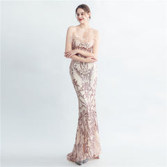 Ostrich Feather Strapless Maxi Dress