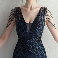 Sequined Fishtail Maxi Dress