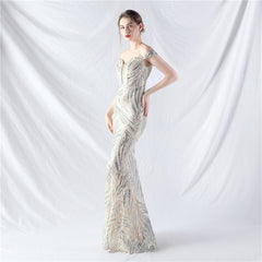 Off-Shoulder Corset Maxi Dress