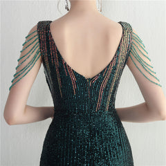 Sequined Fishtail Maxi Dress