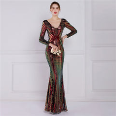 Sequin Fishtail Maxi Dress