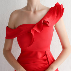 One-Shoulder Ruffle Maxi Dress
