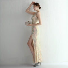 Sequined Split Maxi Dress