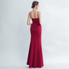 Feathered Split Maxi Dress