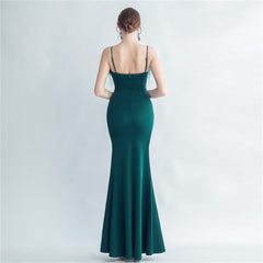 Feathered Split Maxi Dress