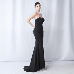 Strapless Boned Split Maxi Dress