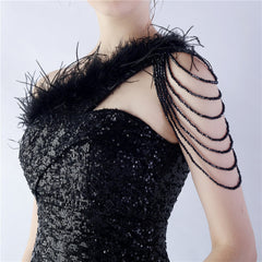 One-Shoulder Sequin Maxi Dress