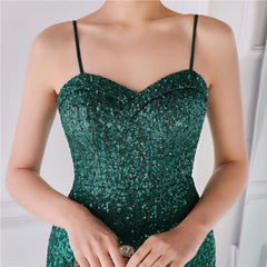 V-Neck Sequined Fishtail Maxi Dress