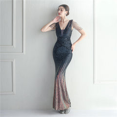 Sequined Fishtail Maxi Dress