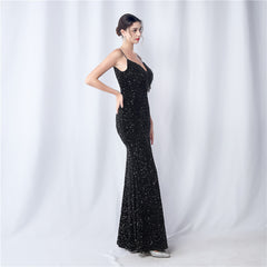 Sequined Fringe Maxi Dress