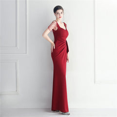 Beaded Fringe Split Maxi Dress