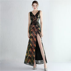 Sequined Split Maxi Dress