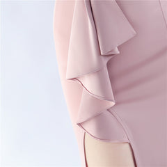 Off-Shoulder Maxi Split Dress