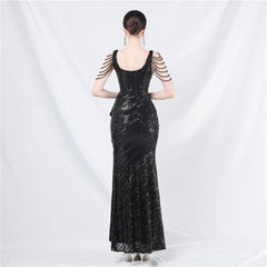 Sequin Split Maxi Dress