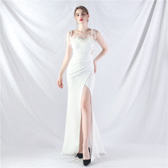 Strapless Slit Maxi Dress